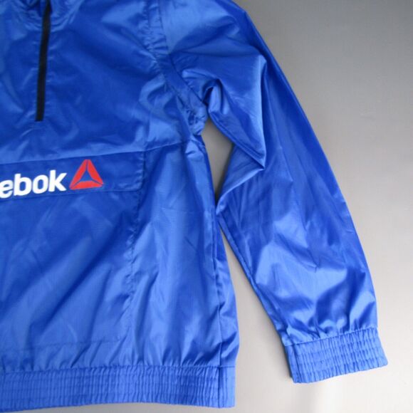 Reebok Pullover Windbreaker Jacket Women's Size 2XL Blue XXL Spell Out Logo Coat - Picture 4 of 7